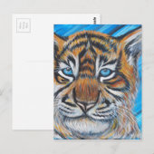 Blauwe tijger schilderen briefkaart (Voorkant / Achterkant)