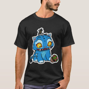 Blauwe tijger speelt met pot t-shirt