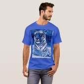 Blauwe tijger t-shirt (Voorkant volledig)