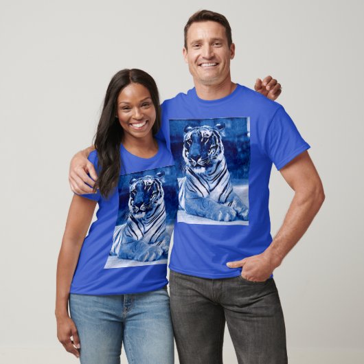 Blauwe tijger t-shirt (Unisex)