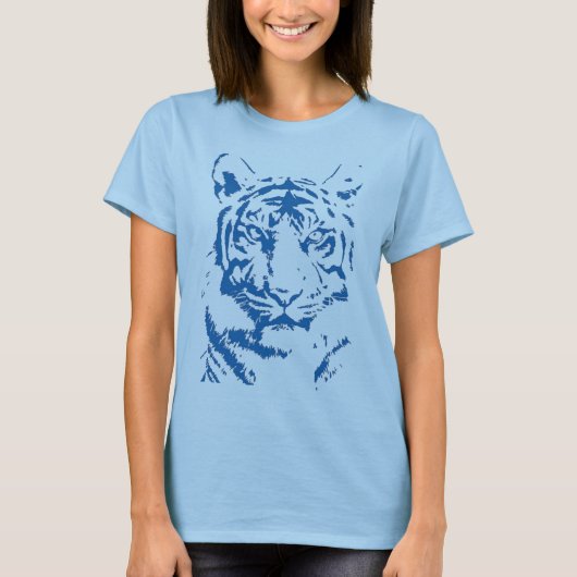 Blauwe tijger t-shirt (Voorkant)