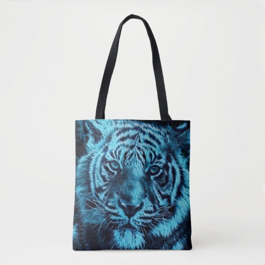 Blauwe tijger tote bag (Voorkant)