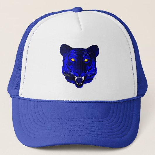 Blauwe tijger trucker pet (Voorkant)