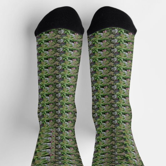 Blauwe tijgerbuikkarton sokken (Top)