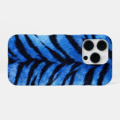 blauwe tijgerhuid textuur iPhone hoesje (Achterkant horizontaal)