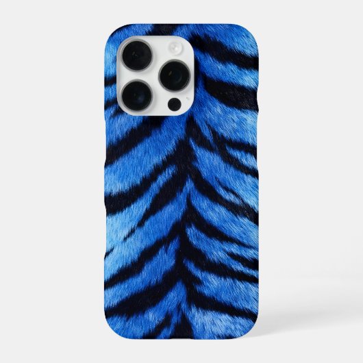 blauwe tijgerhuid textuur iPhone hoesje (Achterkant)