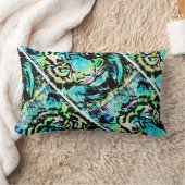 Blauwe tijgerkopkunst - Sierkussen van Tiger Kussen (Deken)