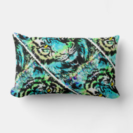 Blauwe tijgerkopkunst - Sierkussen van Tiger Kussen