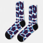 Blauwe Tijgerprint Custom Duurzame Premium Crew Sokken (Links)