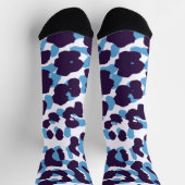 Blauwe Tijgerprint Custom Duurzame Premium Crew Sokken (Top)