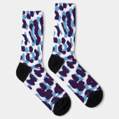 Blauwe Tijgerprint Custom Duurzame Premium Crew Sokken (Rechts)