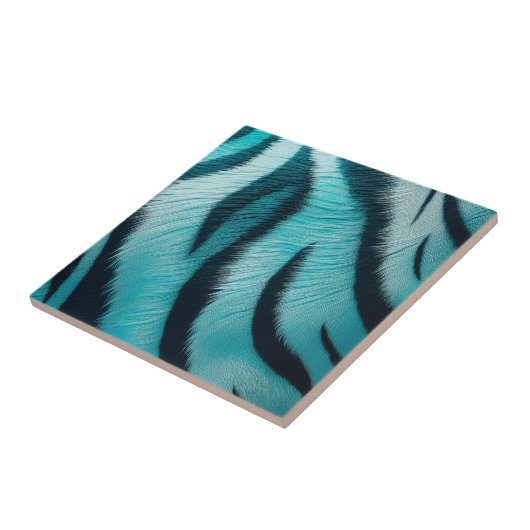 blauwe tijgerstreep tegeltje (Zijkant)