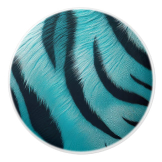 Blauwe tijgerstrepen keramische knop