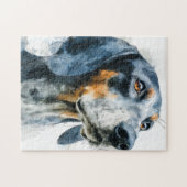 Blauwe tik coonhound portret legpuzzel (Horizontaal)