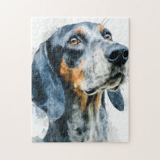 Blauwe tik coonhound portret legpuzzel (Verticaal)