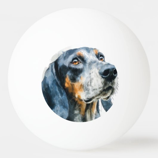 Blauwe tik coonhound portret pingpongbal (Voorkant)