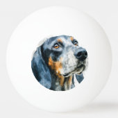 Blauwe tik coonhound portret pingpongbal (Achterkant)