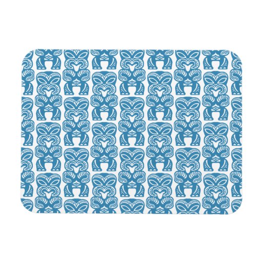 Blauwe Tiki Geluksfiguur Symbool Magneet (Horizontaal)