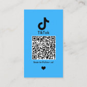 Blauwe TikTok Social Media QR-code Visitekaartje (Achterkant)