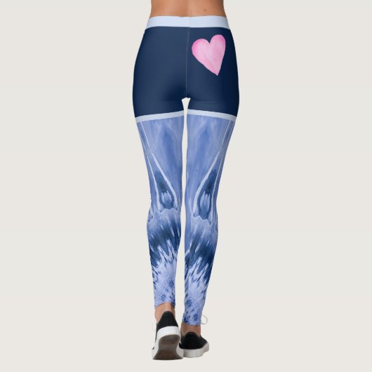 Blauwe tinkleurstof met roze hart leggings (Achterkant)