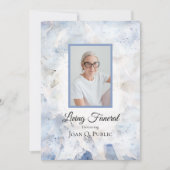 Blauwe Tint Anjer Bloemen Levende Begrafenis Parti Kaart (Voorkant)