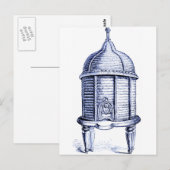  blauwe tint briefkaart (Voorkant / Achterkant)