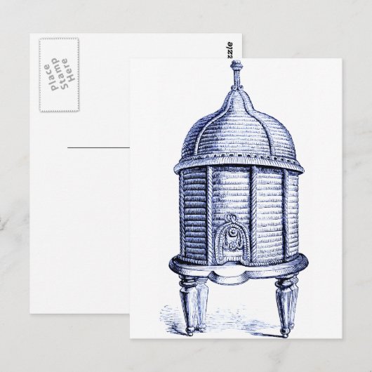  blauwe tint briefkaart (Voorkant / Achterkant)