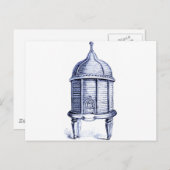  blauwe tint briefkaart (Voorkant / Achterkant)