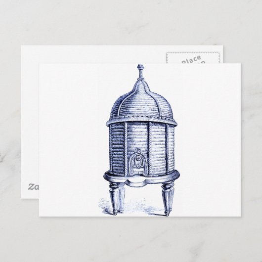  blauwe tint briefkaart (Voorkant / Achterkant)