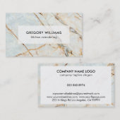 Blauwe tint en gouden marmer visitekaartje (Voorkant / Achterkant)