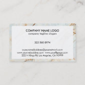 Blauwe tint en gouden marmer visitekaartje (Achterkant)