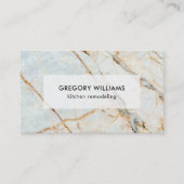 Blauwe tint en gouden marmer visitekaartje (Voorkant)