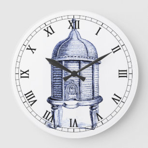 blauwe tint grote klok