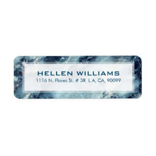 Blauwe tint marmer textuur etiket