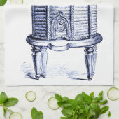 blauwe tint theedoek (Gevouwen)