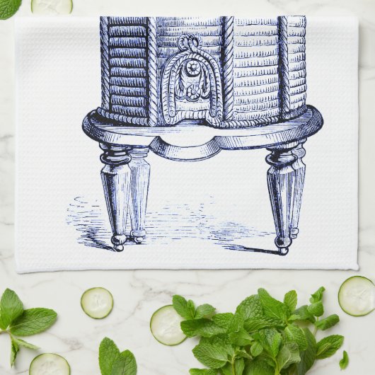  blauwe tint theedoek (Gevouwen)