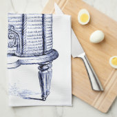 blauwe tint theedoek (Quarter Fold)