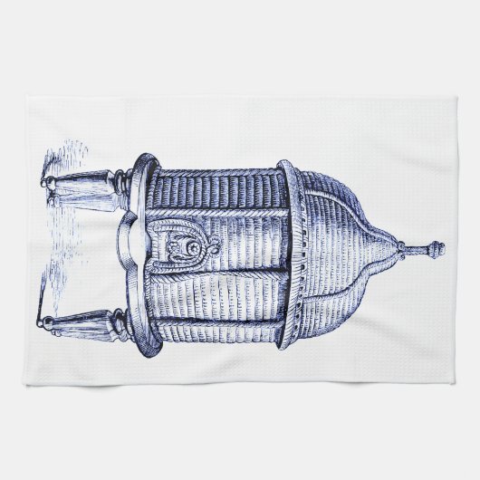  blauwe tint theedoek (Horizontaal)