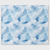 Blauwe Tinten Abstracte Bruidsdouche Cadeaupapier (Vlak)