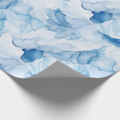 Blauwe Tinten Abstracte Bruidsdouche Cadeaupapier (Hoek)