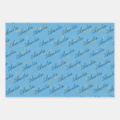 Blauwe tinten - Afstuderen patronen Inpakpapier Vel (Voorkant 3)