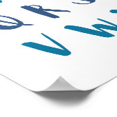 Blauwe tinten alfabet hoofdletters Kinder kamer Poster (Hoek)