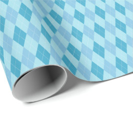 Blauwe Tinten Argyle Inpakpapier