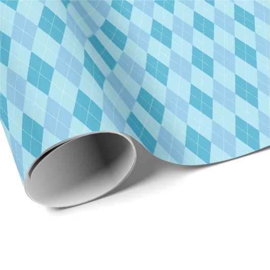 Blauwe Tinten Argyle Inpakpapier (Rol Hoek)