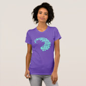  blauwe tinten Art Deco Bubbles Vector Art T-shirt (Voorkant volledig)
