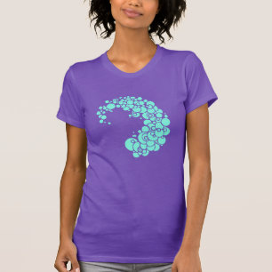 blauwe tinten Art Deco Bubbles Vector Art T-shirt