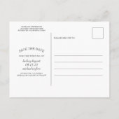 Blauwe tinten Bloemen Bewaar de datum Foto Aankondigingskaart (Achterkant)