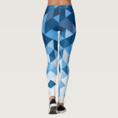Blauwe tinten en witte geometrische vormen leggings (Achterkant)