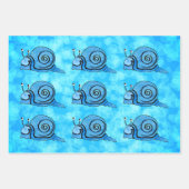 Blauwe tinten glimlachen Bekijk slakken Abstract o Inpakpapier Vel (Voorkant 2)