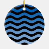 Blauwe tinten golvende strepen decor keramisch ornament (Achterkant)